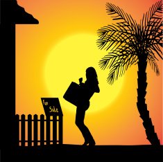 Vector silhouette of a woman N1676