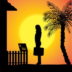 Vector silhouette of a woman N1678