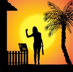 Vector silhouette of woman N309