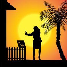 Vector silhouette of woman N312