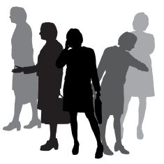 Vector silhouette of businesswoman N116