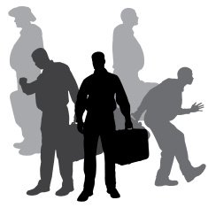 Vector silhouette of businessman N101