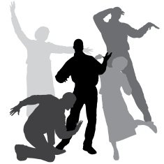 Vector silhouette of dance N39
