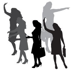 Vector silhouette of businesswoman N118
