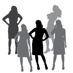 Vector silhouette of a woman N1681