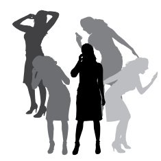 Vector silhouette of a woman N1682