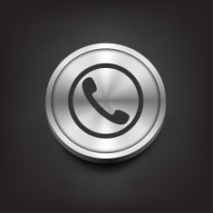 Phone handset icon on silver button