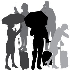 Vector silhouette of business people N73