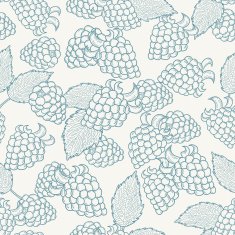 Doodle outline blackberries seamless pattern N2