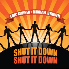 Shut it down protest burst background