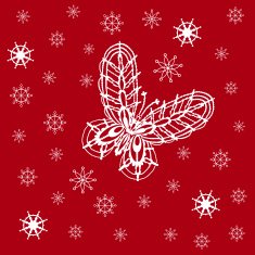 Ornamented abstract lace snowflake butterfly and simple snowflakes N6