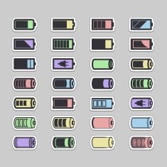 Battery icon set