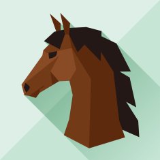 Background with horse head in flat style