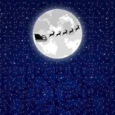 Santa Claus riding on a reindeer