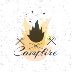 Print on t-shirt design theme of the campfire