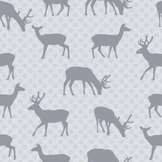 Seamless pattern with deer in gray vector