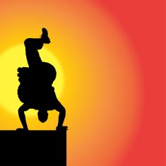 Vector silhouette of man N153