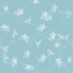 Aquamarine floral calm seamless vector pattern N2