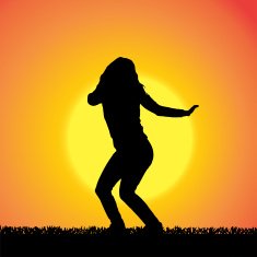 Vector silhouette of woman N334