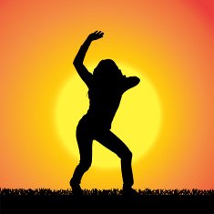 Vector silhouette of woman N335
