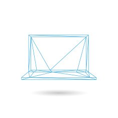 Laptop icon abstract isolated on a white backgrounds vector illustration