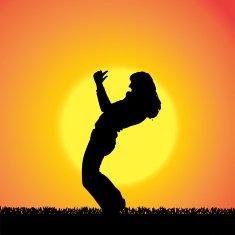 Vector silhouette of woman N336