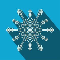 Long shadow filigree snowflake icon N3