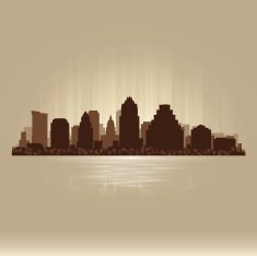 Austin Texas brown skyline city silhouette