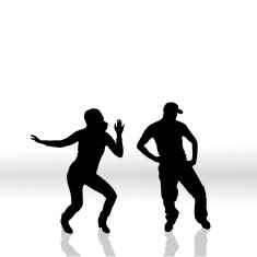 Vector silhouette of couple N343