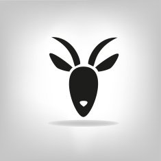 black silhouette of goat