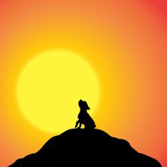 Vector silhouette of dog N3
