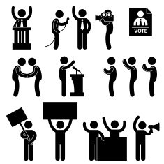 Politician Reporter Election Vote Pictogram