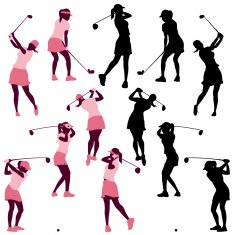 women golfers playing golf