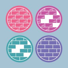 Brick wall Vector icons
