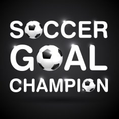 Soccer ball sign - Soccer Goal and Champion vector concept