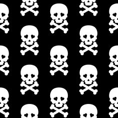 Skull Seamless pattern Vector background white black