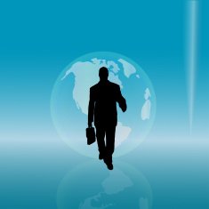 Vector silhouette of a businessman N24