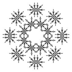 Pattern of snowflakes contours N5