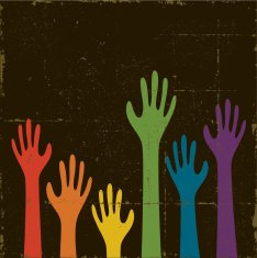 Grunge Rainbow Hands