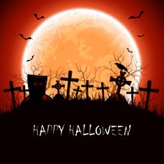 Halloween night at the cemetery