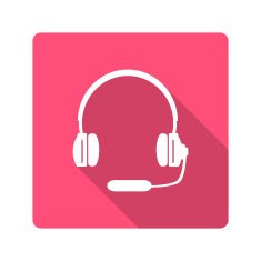 Headphones with microphone icon