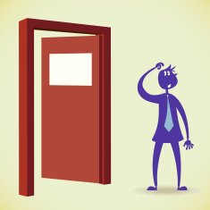 Man with a open door