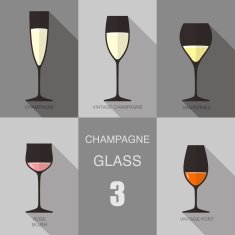 Wine glass cup flat icon design N2