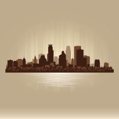 Minneapolis Minnesota brown skyline city silhouette