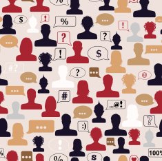 Seamless pattern of avatars and speech bubbles N3