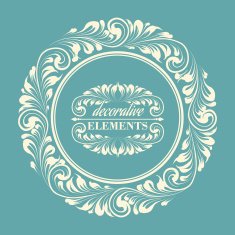 Floral frame with decorative elements