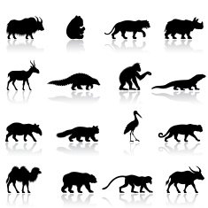 Asian Animal Silhouettes