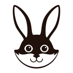 Cute rabbit cartoon flat icon design