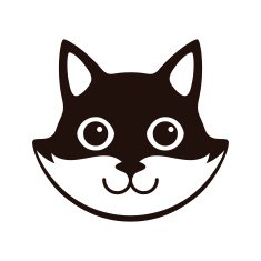 Cute Black and white cat cartoon flat icon design N2