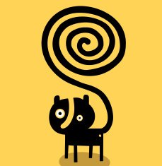 cat with spiral tail N2